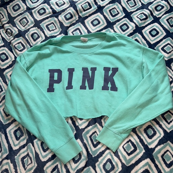 PINK Victoria's Secret Tops - Victorias Secret Pink Crop Sweatshirt
